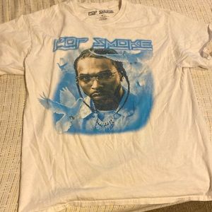 pop smoke white and blue medium shirt brand new